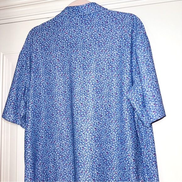 Peter Millar Summer Comfort Golf Polo Hummingbirds Print SZ L Pumpkin Ridge Logo - Picture 4 of 6